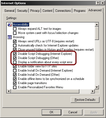 Disable Debugging